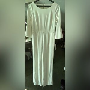Ivory Calvin Klein jumpsuit with gold, exposed zipper. Size 12